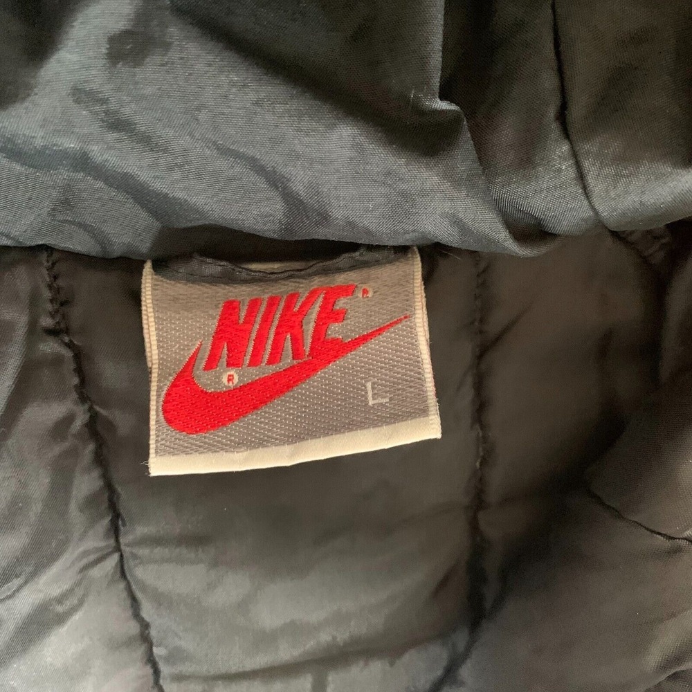 Vintage 90's Nike Long‎ Trench Parka Jacket Coat Mens L Light Brown Black - Picture 8 of 11